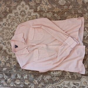 Patagonia Shirt Women's Medium Light Pink Stripe Chest Double Pocket Button Up